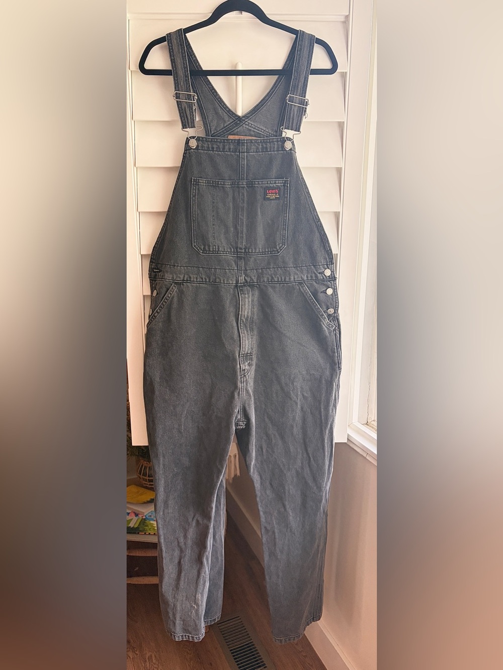 Levi's Relaxed Straight Fit Overalls in Faded Gray